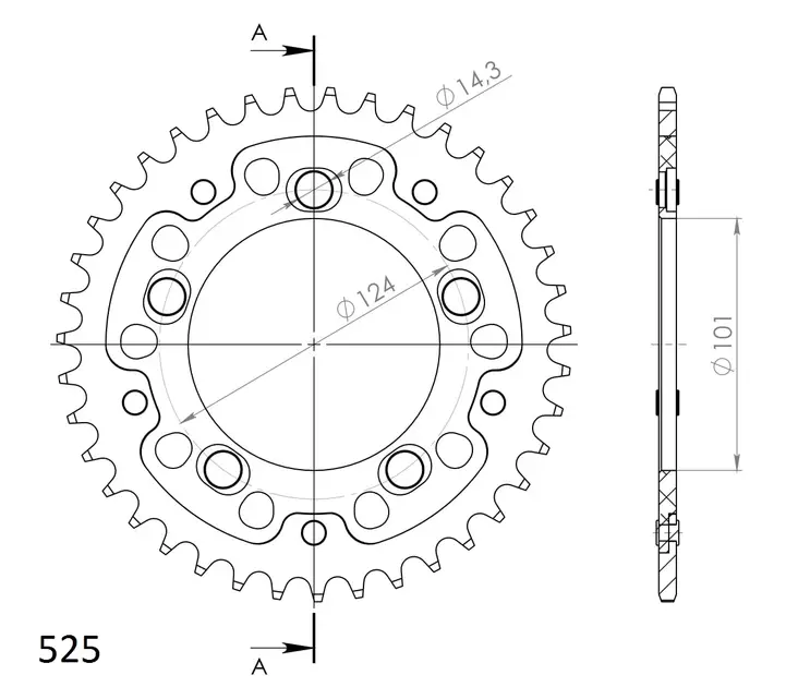 Supersprox Stealth Rear sprocket Orange - MC Bakdrev - 272-991-RST-40-6 - 1