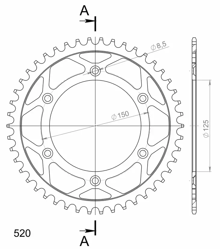 Supersprox Steel Rear sprocket KTM/Husqv./Husab. Black 46 - MC Bakdrev - 27-2-990-46 - 1