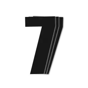 Blackbird siffror svart 3st/sats 16x7,5cm #7 - Motocross nummerdekaler - 381-5048-20-7 - 1