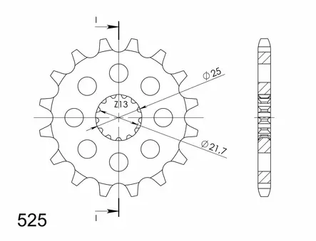 Supersprox / JT Front sprocket 520.17 - MC Framdrev - 27-1-520-17 - 1