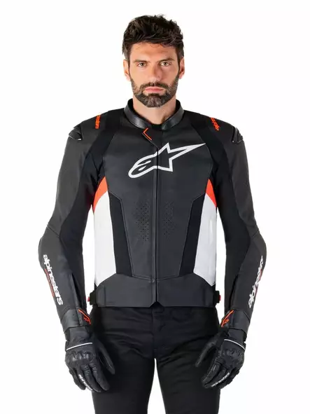 MC-skinnjacka Alpinestars Missile v3, svart/vit/röd - MC skinnjackor - D496887 - 1