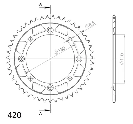 Supersprox / JT Rear sprocket 1465.47 - MC Bakdrev - 27-2-455-47 - 2
