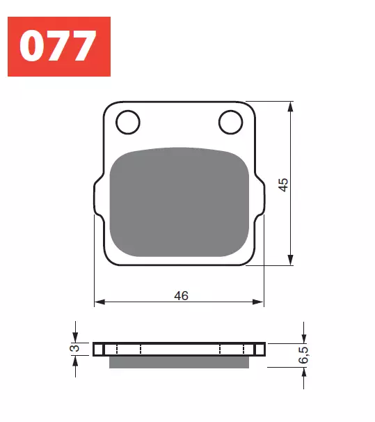 GOLDFREN Bromsbelägg 077 Ceramic Carbon K1 - Motocross bromsbelägg - 46-12-077 - 1