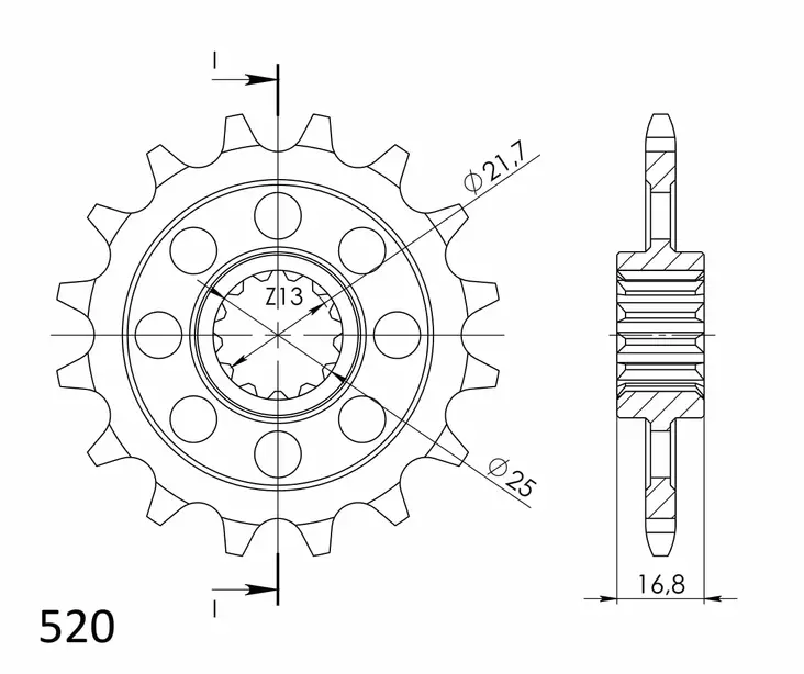 Supersprox / JT Front sprocket 1373.17 - MC Framdrev - 27-1-1373-17 - 1
