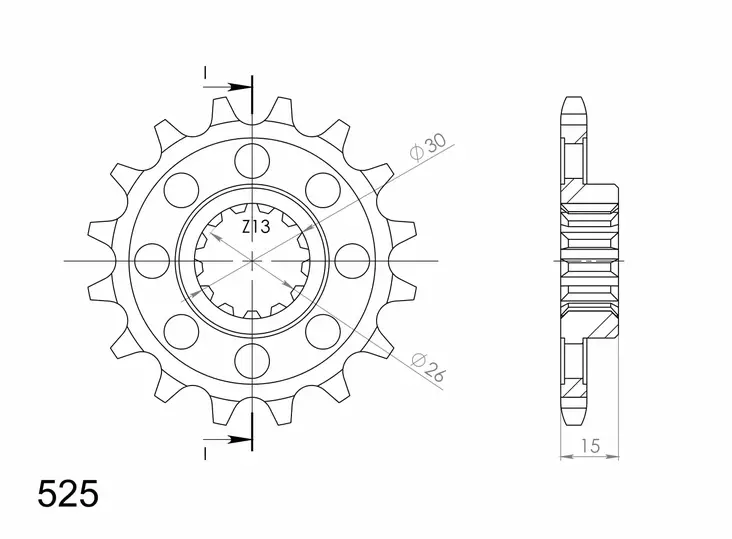Supersprox / JT Front sprocket 404.17 - MC Framdrev - 27-1-404-17 - 1