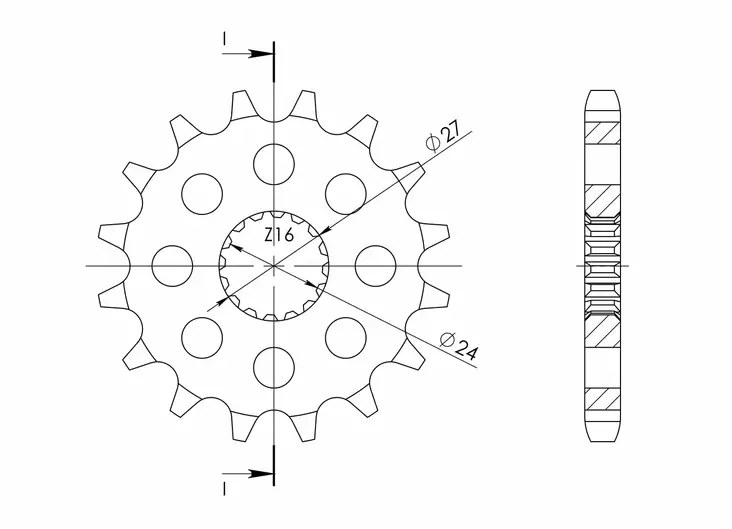 Supersprox / JT Front sprocket 423.17 - MC Framdrev - 27-1-423-17 - 1