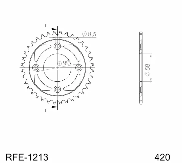 Supersprox / JT Rear sprocket 1213.37 - Motocross bakdrev - 27-2-1213-37 - 1