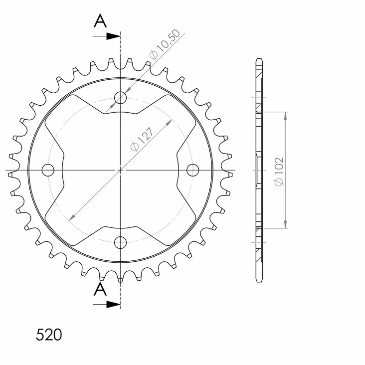 Supersprox / JT Rear sprocket 1480.37 - MC Bakdrev - 27-2-1480-37 - 1