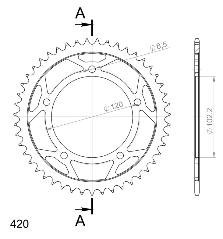 Supersprox / JT Rear sprocket 23.47 - MC Bakdrev - 27-2-23-47 - 1
