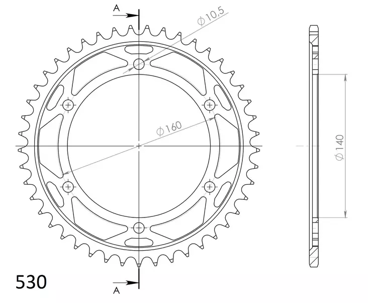 Supersprox / JT Rear sprocket 502.47 - MC Bakdrev - 27-2-502-47 - 1