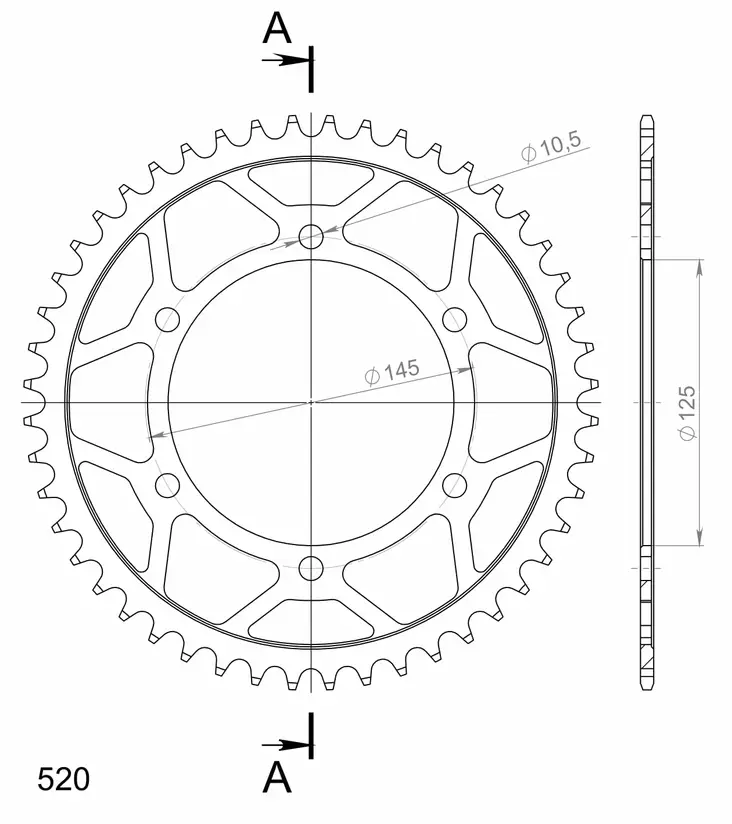 Supersprox / JT Rear sprocket 855.47 - MC Bakdrev - 27-2-855-47 - 1