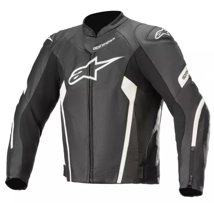 Skinnjacka Alpinestars Faster AirFlow v2, svart/vit - MC skinnjackor - D372737 - 2