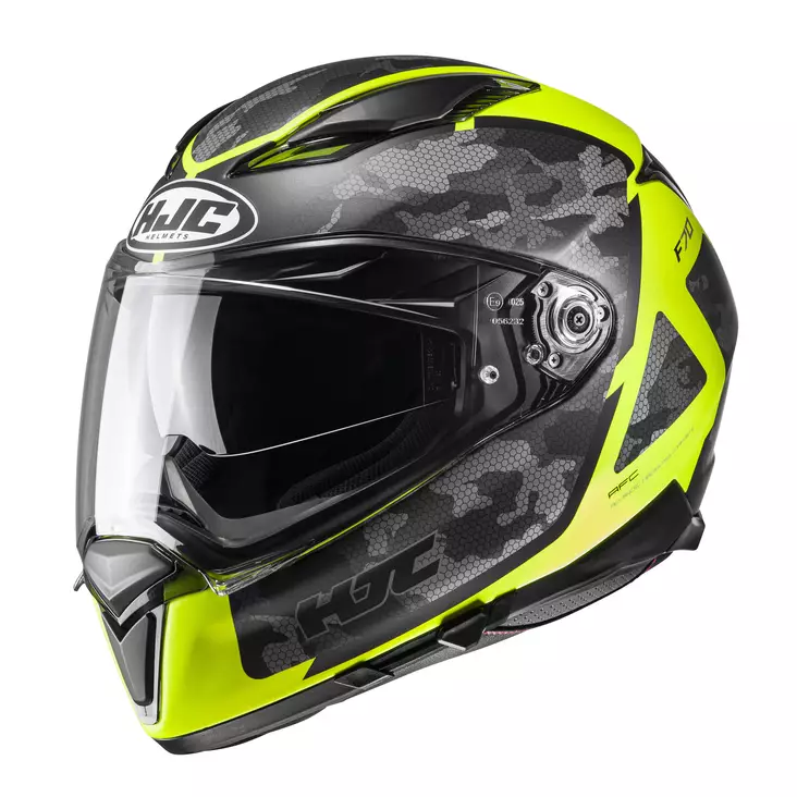 Motorcykelhjälm HJC F70 Katra MC3HSF, camo/gul - MC integralhjälmar - 630-22037 - 1