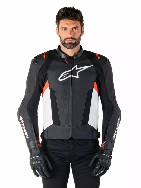MC-skinnjacka Alpinestars Missile v3, svart/vit/röd - MC skinnjackor - D496887 - 1