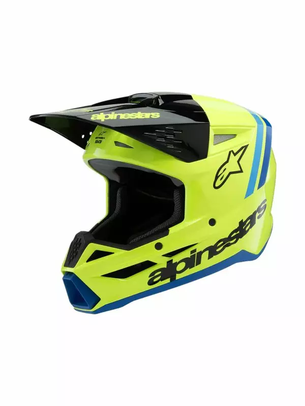 Crosshjälm Alpinestars SM3 Radium, gul fluo/svart/blå - Barns crosshjälmar - D495417 - 1