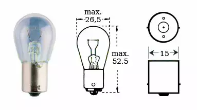 Glödlampa 12v 21w Ba 15s - MC Glödlampor - 12-71647 - 1