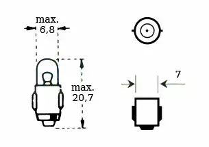 Glödlampa 6v 1,2w Ba 7s - MC Glödlampor - 12-71627 - 1