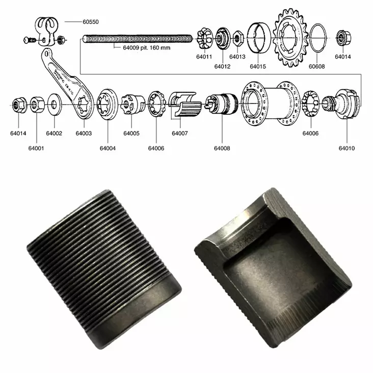 Bromssko SHIMANO (CB-E110) 1-vxl, par - Baknav Shimano 1-v - 64007 - 1