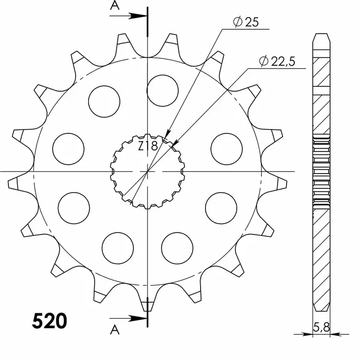 Supersprox Front Sprocket 1185-17.2 - MC Framdrev - 27-1-1185-17 - 0