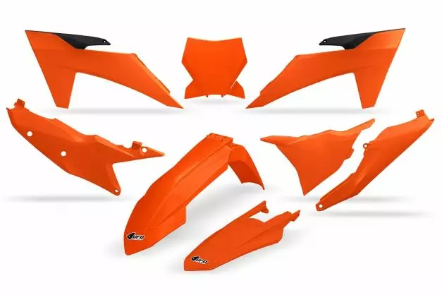 UFO Plastkit 5-delar KTM SX/SXF125-450 23- Orange 127 - Motocross plastsats - 650-K529-127 - 1