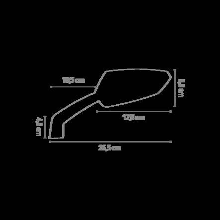 Chaft Twin mirrors, black - MC Speglar - IN388 - 2