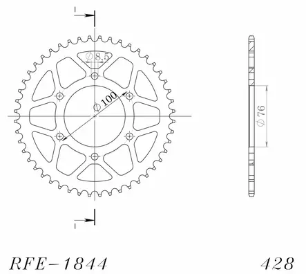 Supersprox / JT Rear sprocket 1844.48 - MC Bakdrev - 27-2-1844-48 - 1