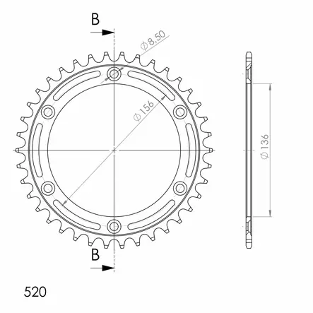 Supersprox Steel Rear sprocket Beta/GasGas/Husqv. Black 38 - MC Bakdrev - 27-2-1512-38 - 1