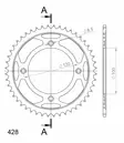 Supersprox Steel Rear sprocket SU RM80/85 / YA YZ80/85 Black 48 - MC Bakdrev - 27-2-998-48 - 1