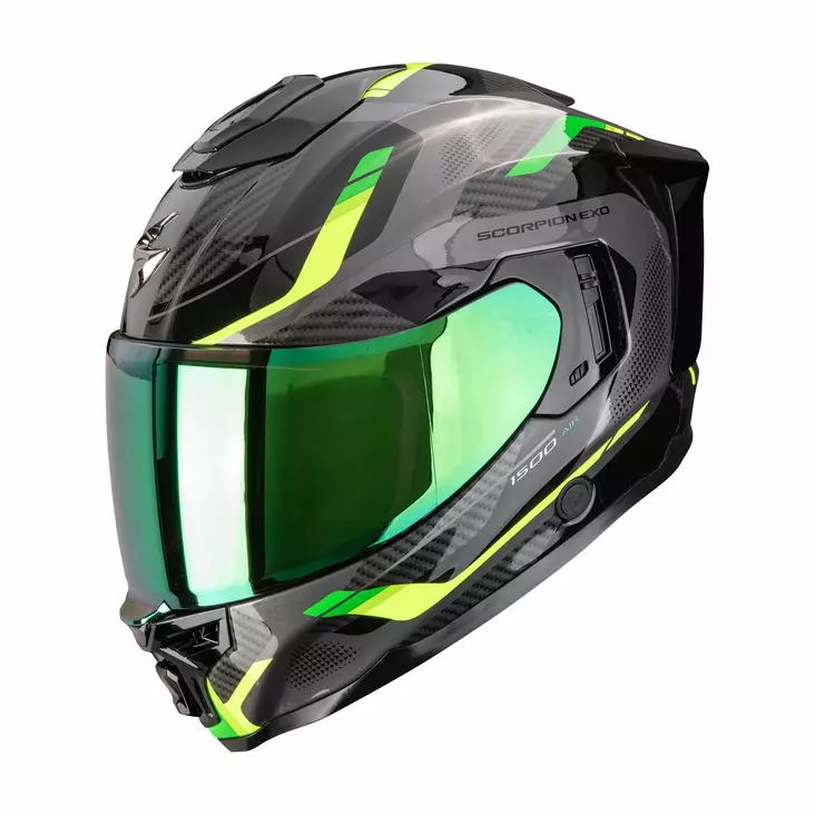 SCORPION hjälm EXO-1500 AIR SLEEK, svart/grön - MC integralhjälmar - 649-26138 - 1