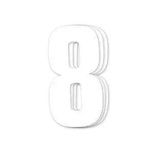 Blackbird siffror vit 3st/sats 16x7,5cm #8 - Motocross nummerdekaler - 381-5048-10-8 - 1