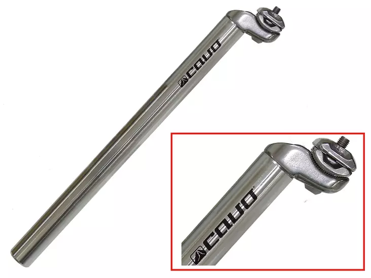 Sadelstolpe CAVO 29,8x400mm, silver, alu, inkl.klamma - Sadelstolpar - 42-6298 - 1