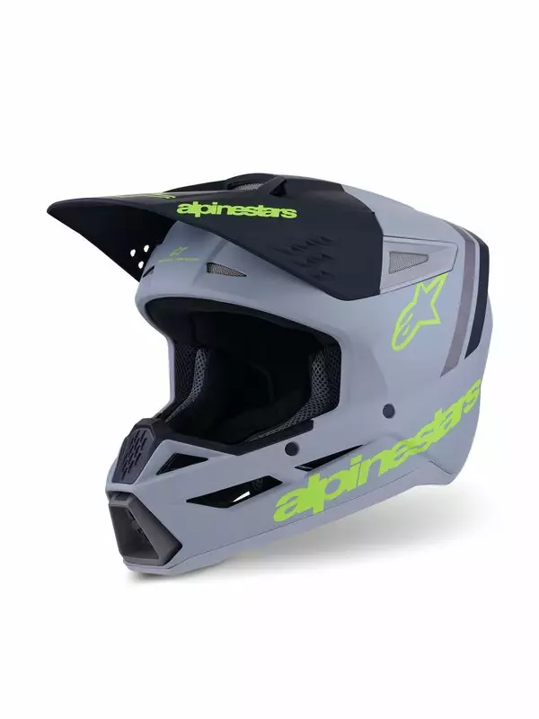Crosshjälm Alpinestars S-M3 Radium, grå/svart/gul - Crosshjälmar - D513788 - 1