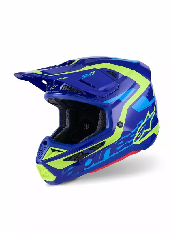 Crosshjälm Alpinestars S-M7 Deed, blå/fluo gul - Crosshjälmar - D513808 - 1