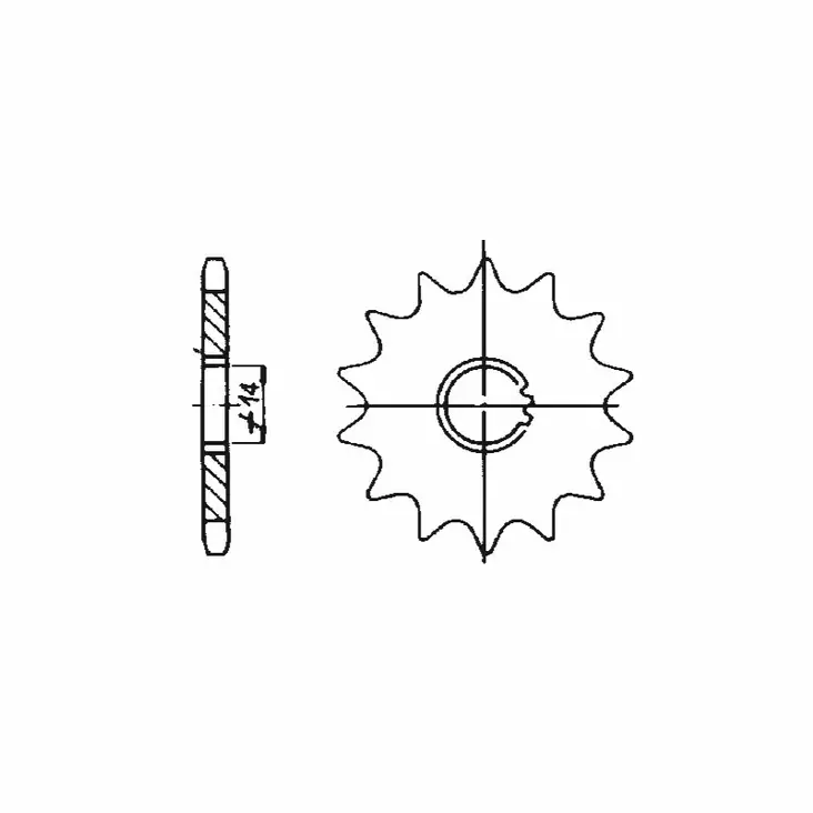 Forte Framdrev, 12 tänder (415), Puch / Tunturi - Framhjul - 27-70338 - 1