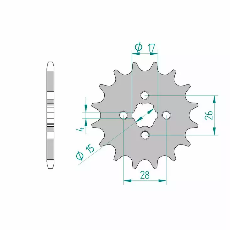 Forte Framdrev, 13 tänder (420), Honda Z50 Monkey - Framhjul - 27-70318 - 1
