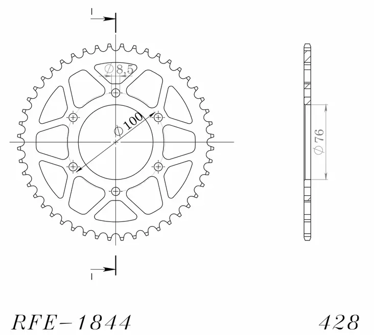 Supersprox / JT Rear sprocket 1844.48 - MC Bakdrev - 27-2-1844-48 - 1