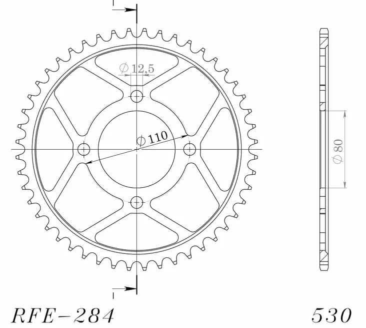 Supersprox / JT Rear sprocket 284.48 - MC Bakdrev - 27-2-284-48 - 1