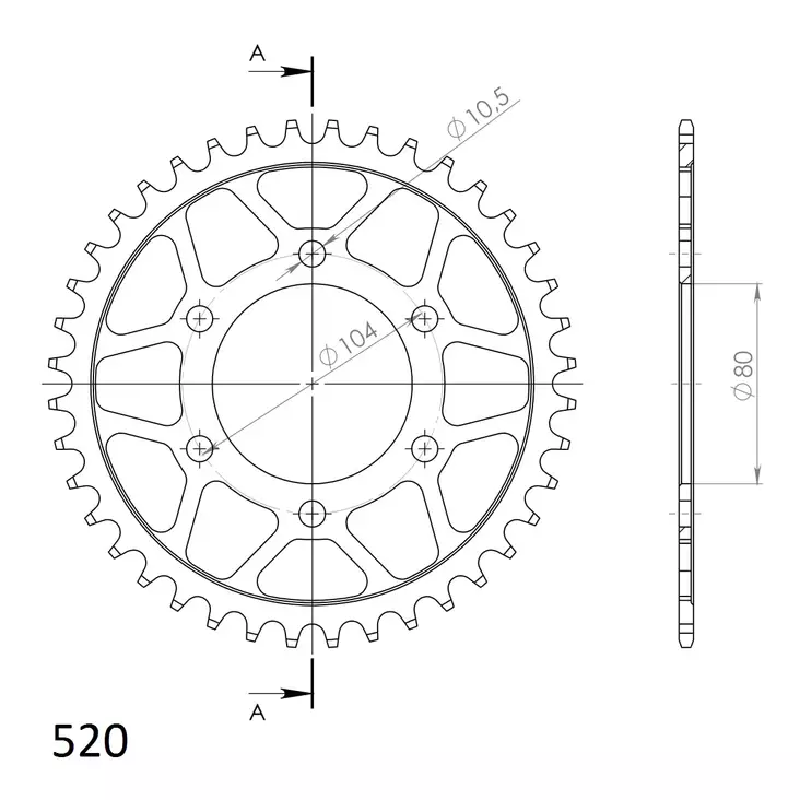 Supersprox / JT Rear sprocket 478.38 - MC Bakdrev - 27-2-478-38 - 1