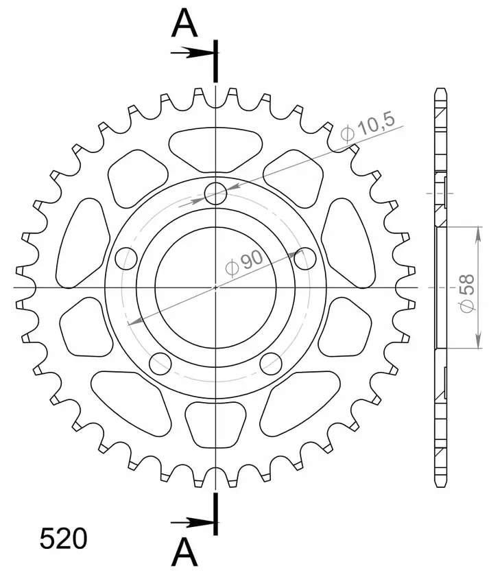Supersprox / JT Rear sprocket 604.38 - MC Bakdrev - 27-2-604-38 - 1