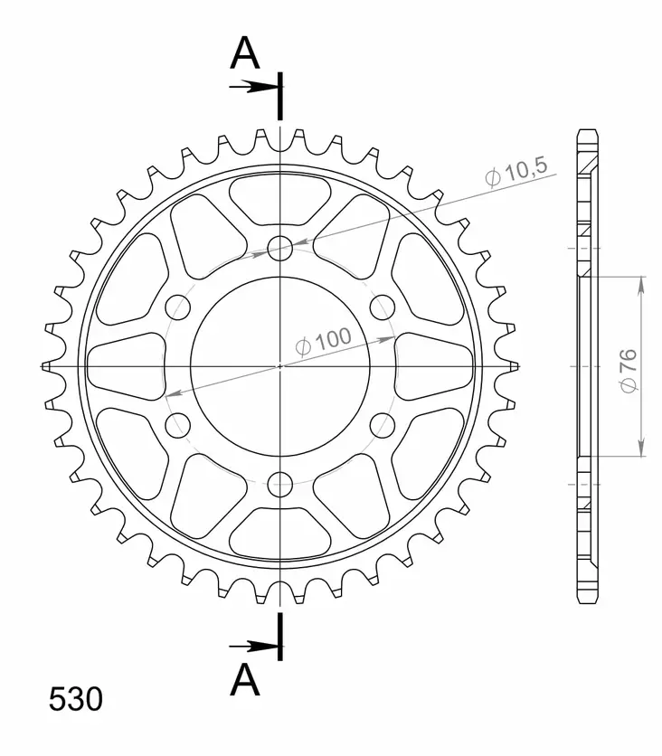 Supersprox / JT Rear sprocket 816.38 - MC Bakdrev - 27-2-816-38 - 1