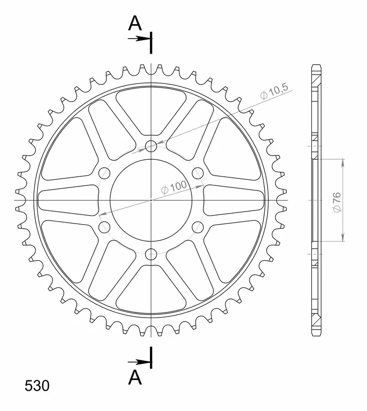 Supersprox / JT Rear sprocket 816.48 - MC Bakdrev - 27-2-816-48 - 1