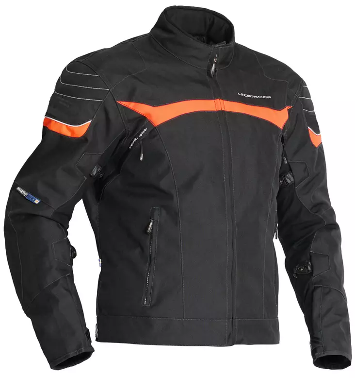 Textiljacka Lindstrands Cheops, svart/orange - MC jackor - 720-52440008-48 - 1