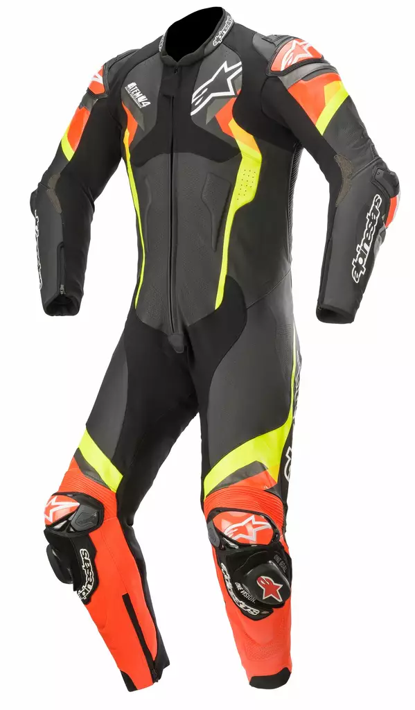 Skinnställ Alpinestars Atem v4, svart/röd/gul, 1-pcs - MC skinnställ - D323468 - 2