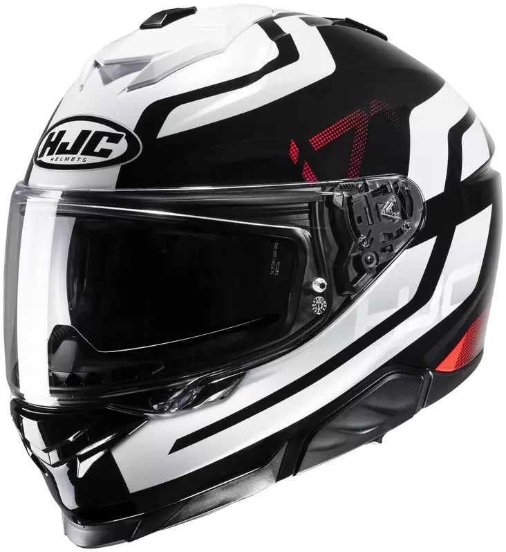 Motorcykelhjälm HJC i71 Enta, svart/vit/röd MC1 - MC integralhjälmar - 630-23088 - 1