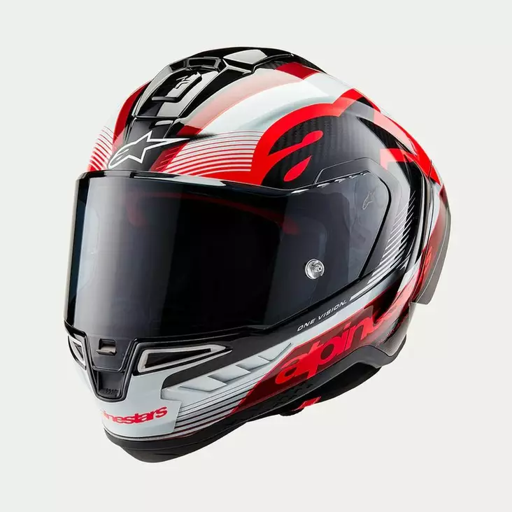 MC-hjälm Alpinestars Supertech R10 Team, svart/carb/röd/vit - MC integralhjälmar - D489528 - 1