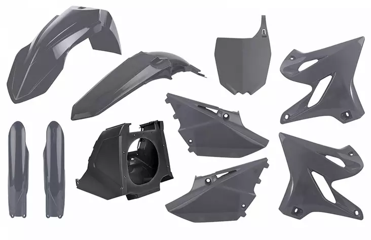 Polisport kit Yamaha YZ125/250(02-->)Resty w/18 fork guards(08->) Nardo Grey - Motocross plastsats - 178-90908 - 1