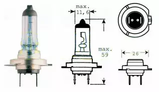 Glödlampa H7 12v 55w H7 Px26d - MC Glödlampor - 12-71598 - 1