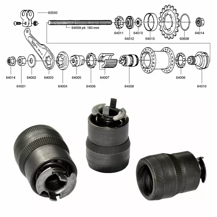 SHIMANO 1-V (CB-E110), kopplings kon-set - Baknav Shimano 1-v - 64008 - 1