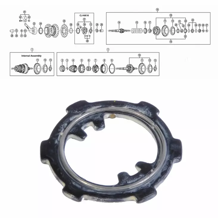 SHIMANO NEXUS 7-V (SG-7C25), styrplatta + tätning - Baknav Shimano 7-v - 64268 - 1