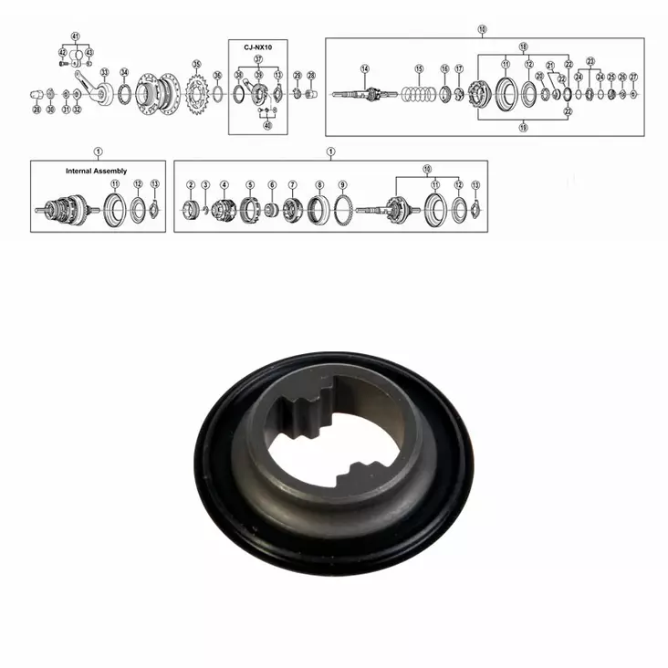 SHIMANO NEXUS 7-V (SG-7C25), kona höger med packning - Baknav Shimano 7-v - 64208 - 1